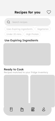 Recipes wireframe