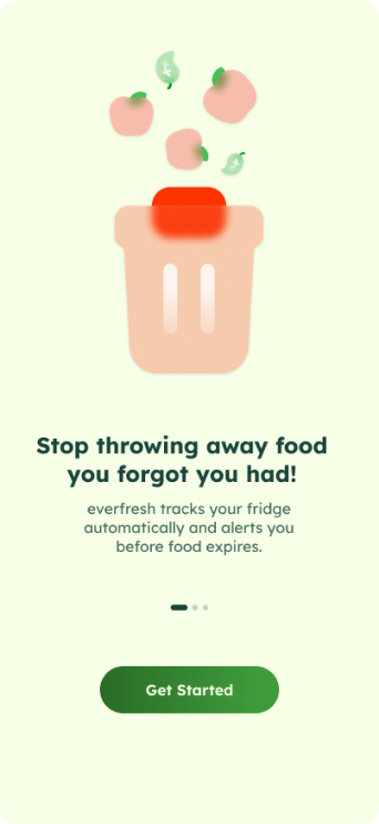 Onboarding screen: stop throwing away food you forgot you had