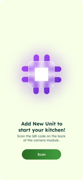 Add new unit screen with QR pairing