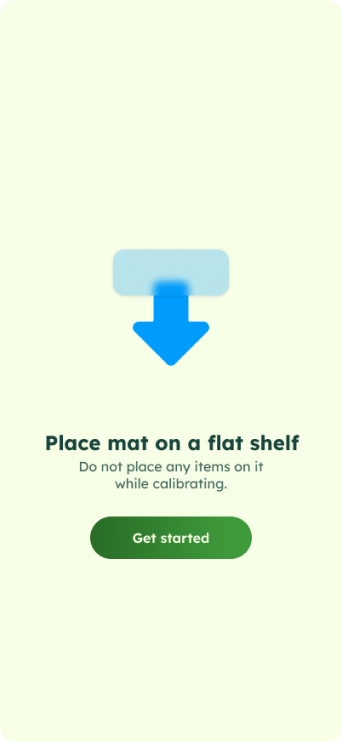 Smart mat calibration screen