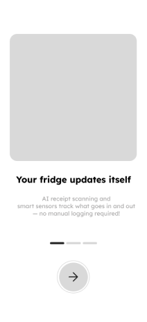 Onboarding wireframe: your fridge updates itself