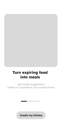 Onboarding wireframe: turn expiring food into meals