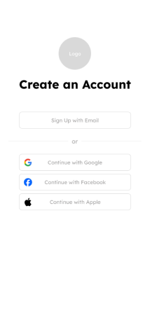 Create an account wireframe