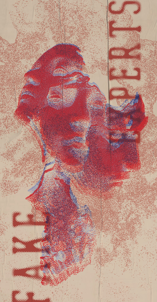 Fake Experts risograph-style poster