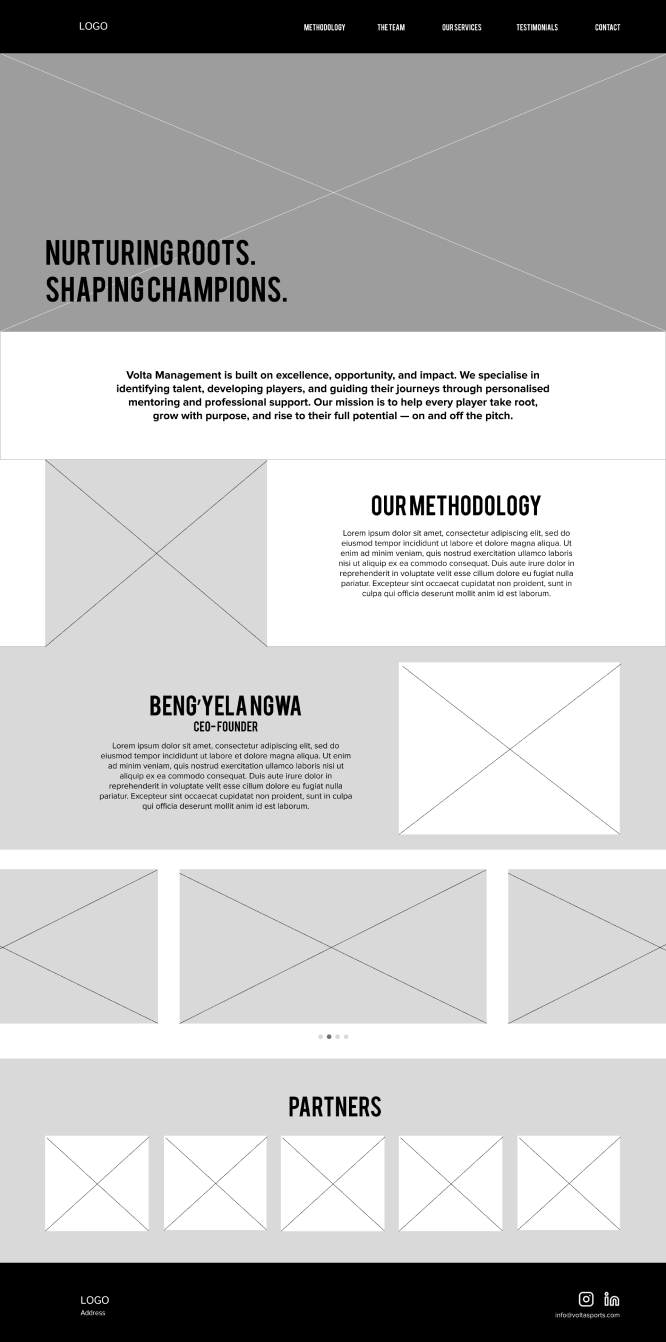 Homepage wireframe
