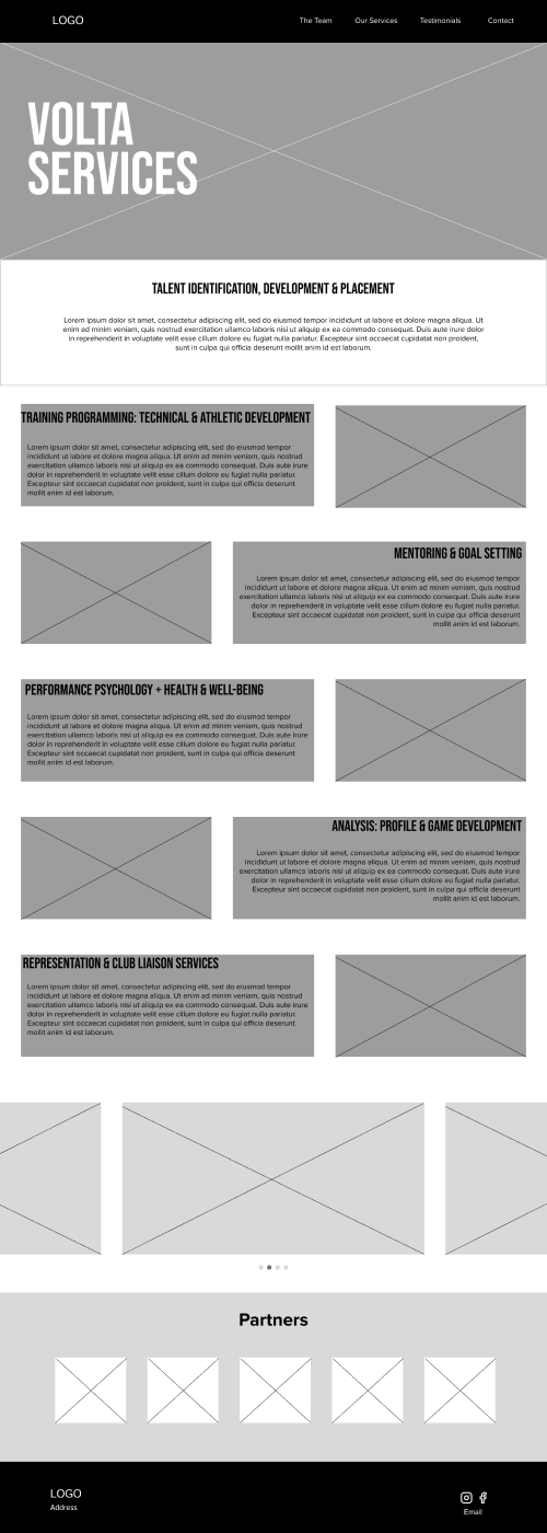Services wireframe